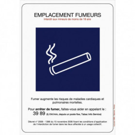 Panneau emplacement fumeurs